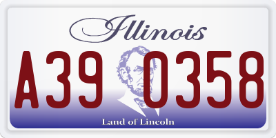 IL license plate A390358