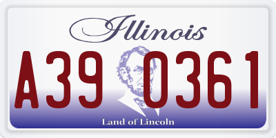 IL license plate A390361