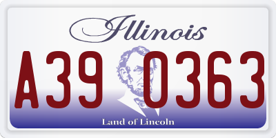 IL license plate A390363
