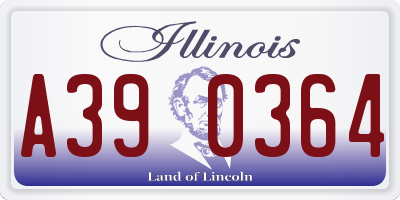 IL license plate A390364