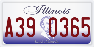 IL license plate A390365