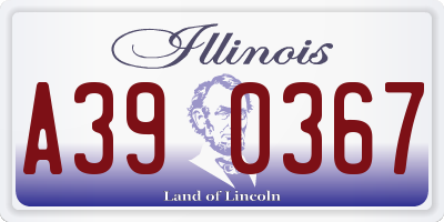 IL license plate A390367
