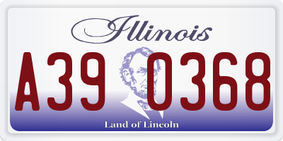 IL license plate A390368