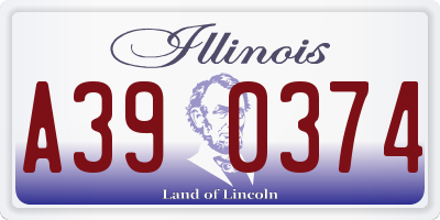 IL license plate A390374