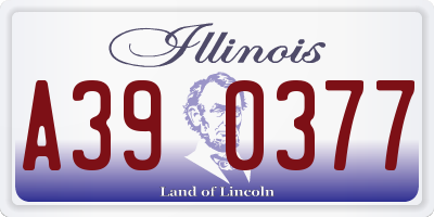 IL license plate A390377