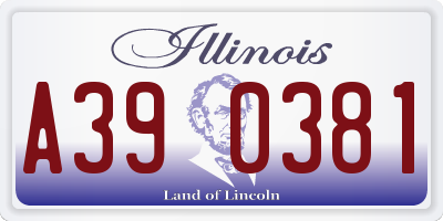 IL license plate A390381