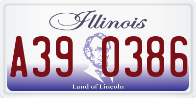 IL license plate A390386