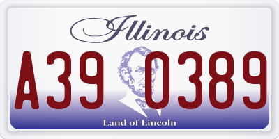 IL license plate A390389