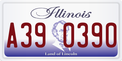 IL license plate A390390