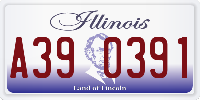 IL license plate A390391
