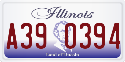 IL license plate A390394