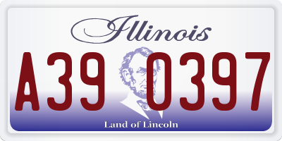 IL license plate A390397