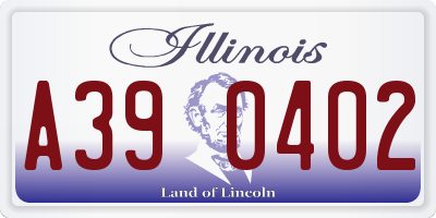 IL license plate A390402