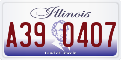 IL license plate A390407