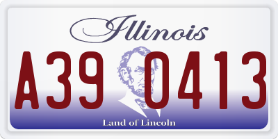 IL license plate A390413