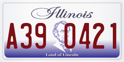 IL license plate A390421