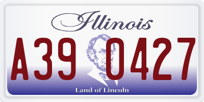 IL license plate A390427