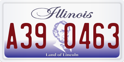 IL license plate A390463