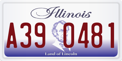 IL license plate A390481