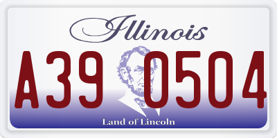 IL license plate A390504
