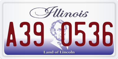 IL license plate A390536