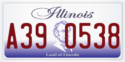 IL license plate A390538