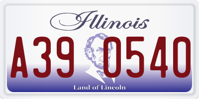 IL license plate A390540