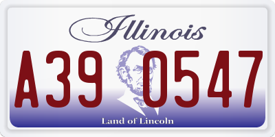 IL license plate A390547