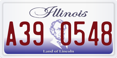 IL license plate A390548