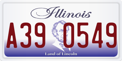 IL license plate A390549