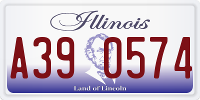 IL license plate A390574