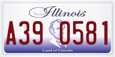 IL license plate A390581