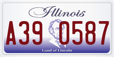 IL license plate A390587