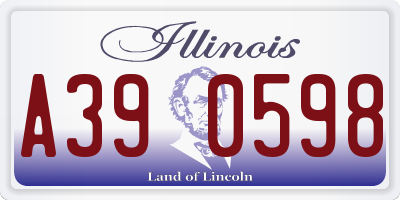 IL license plate A390598