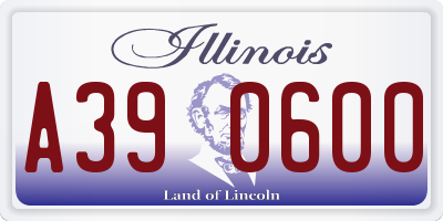 IL license plate A390600