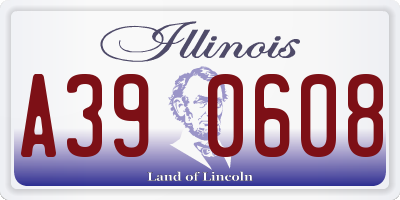 IL license plate A390608