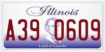 IL license plate A390609