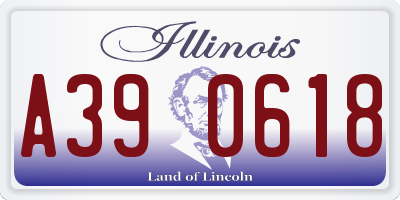 IL license plate A390618