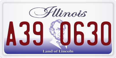 IL license plate A390630
