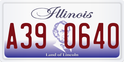 IL license plate A390640