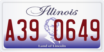 IL license plate A390649