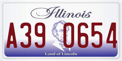 IL license plate A390654