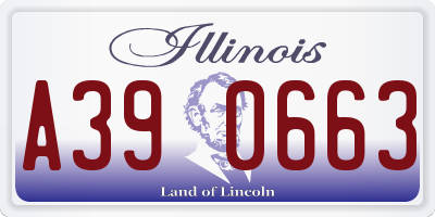 IL license plate A390663
