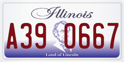 IL license plate A390667