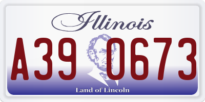 IL license plate A390673