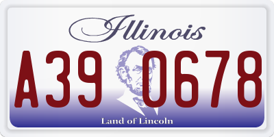 IL license plate A390678