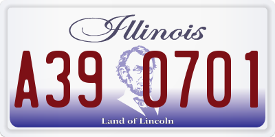 IL license plate A390701