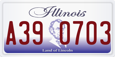 IL license plate A390703
