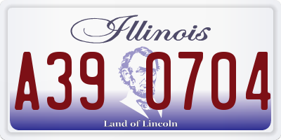 IL license plate A390704