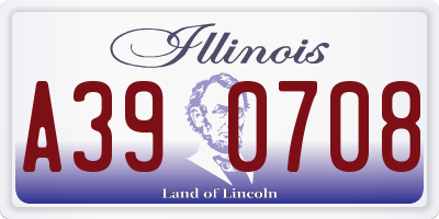 IL license plate A390708
